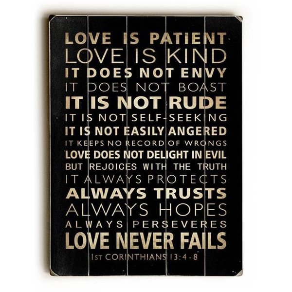 One Bella Casa One Bella Casa 0004-7514-25 9 x 12 in. Love is Patient Solid Wood Wall Decor by Nancy Anderson 0004-7514-25